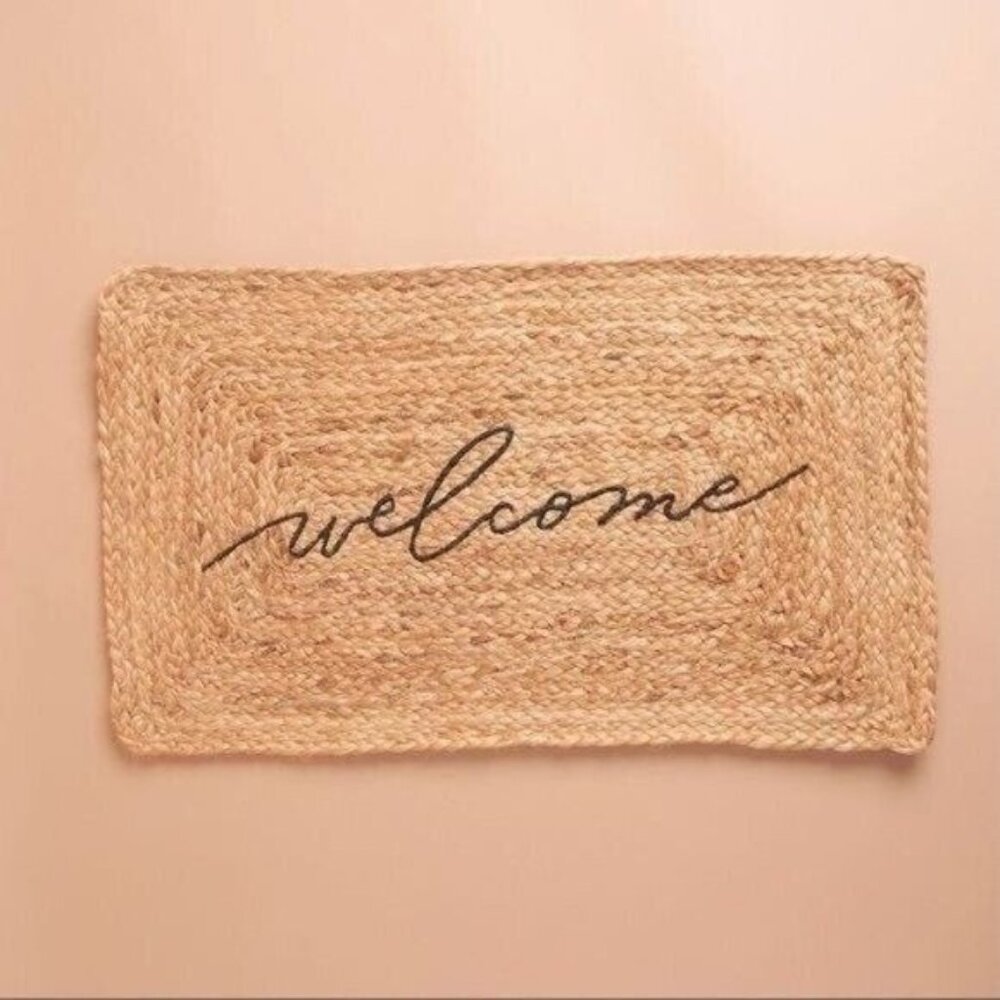Accompany Jute Welcome Door Mat ~ NEW